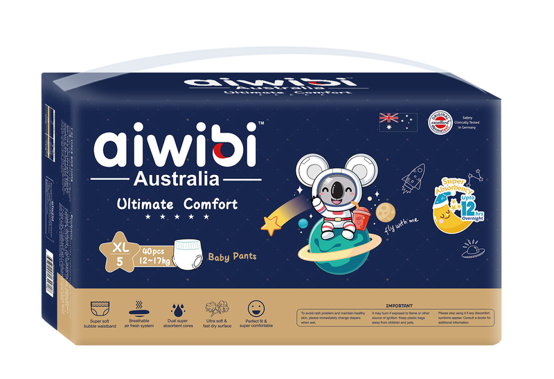 Aiwibi Մանկական Գիշերային Տակդիր-Անդրավարտիք XL 12-17 կգ 40 հատ