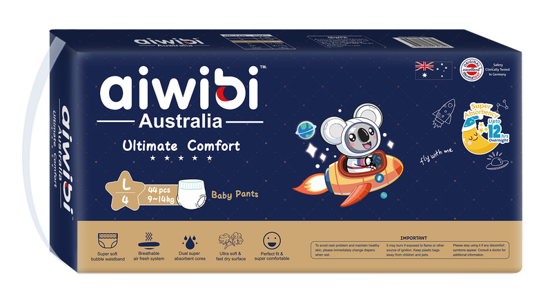 Aiwibi Մանկական Գիշերային Տակդիր-Անդրավարտիք L 9-14 կգ 44 հատ