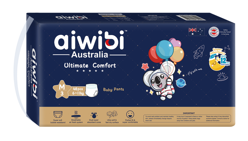 Aiwibi Մանկական Գիշերային Տակդիր-Անդրավարտիք M 6-11 կգ 48 հատ